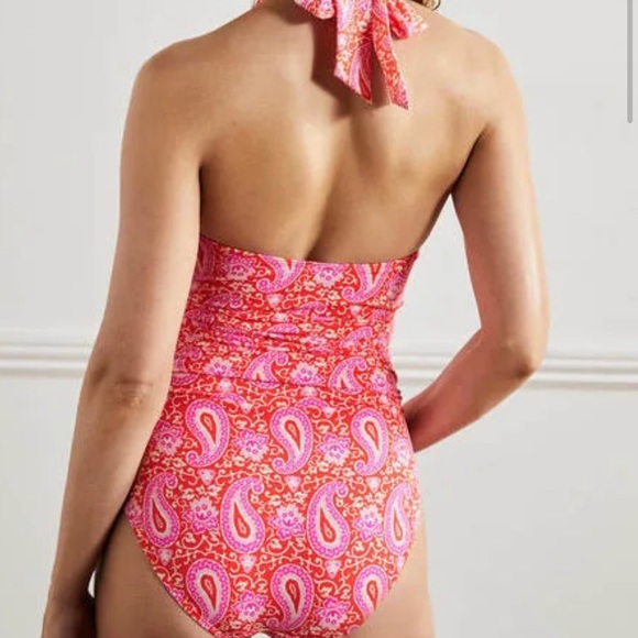 NWT Boden Levanzo Ruched Halter Swimsuit, size US 6R - Picture 3 of 8